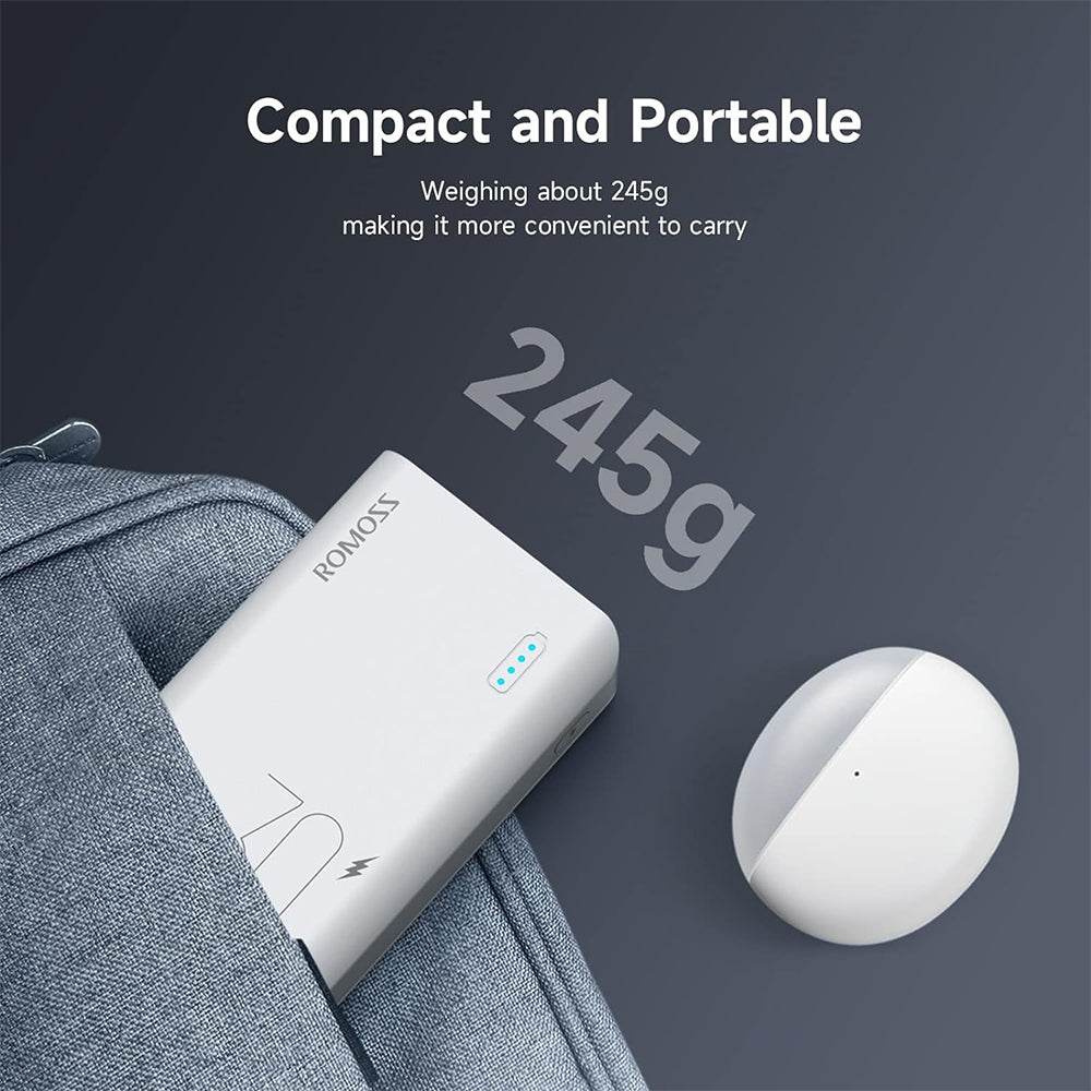 Romoss Sense4S Pro 10K Two-way Fast Charging Power Bank (White)