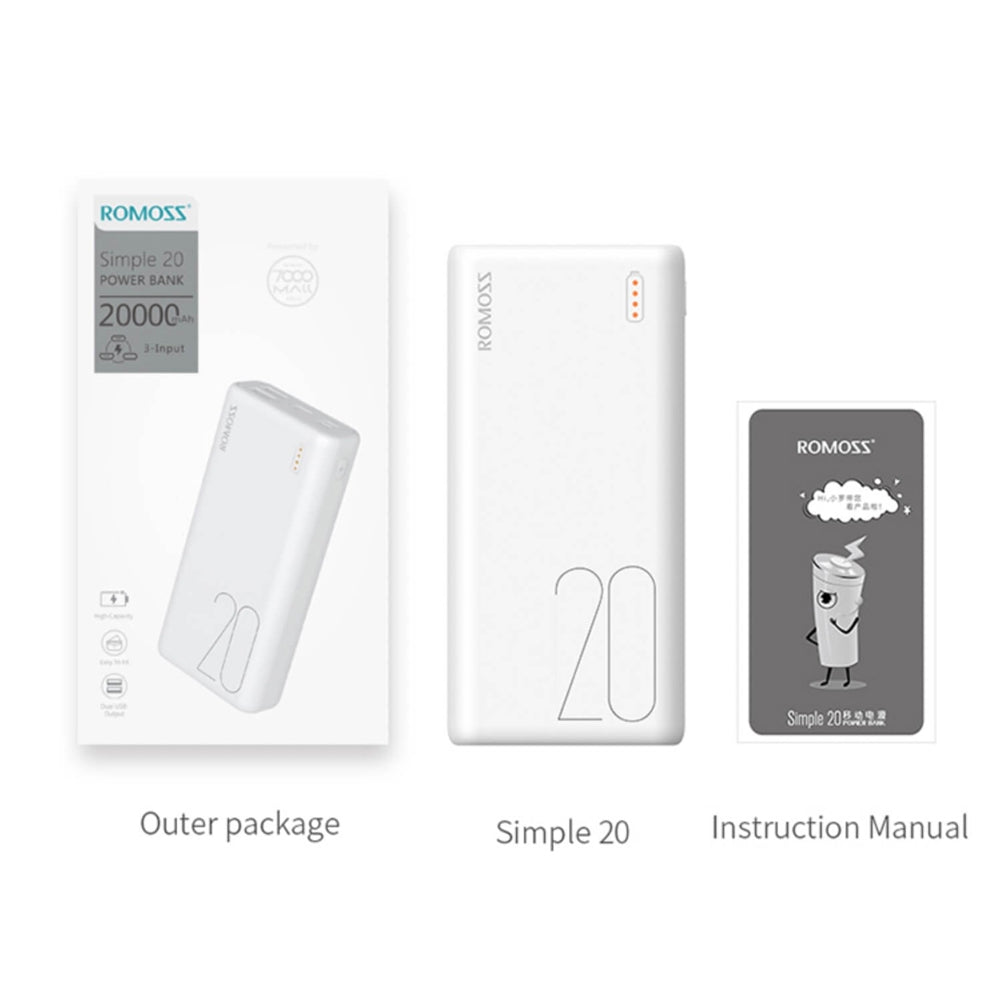 Romoss Simple20 Power Bank (White)