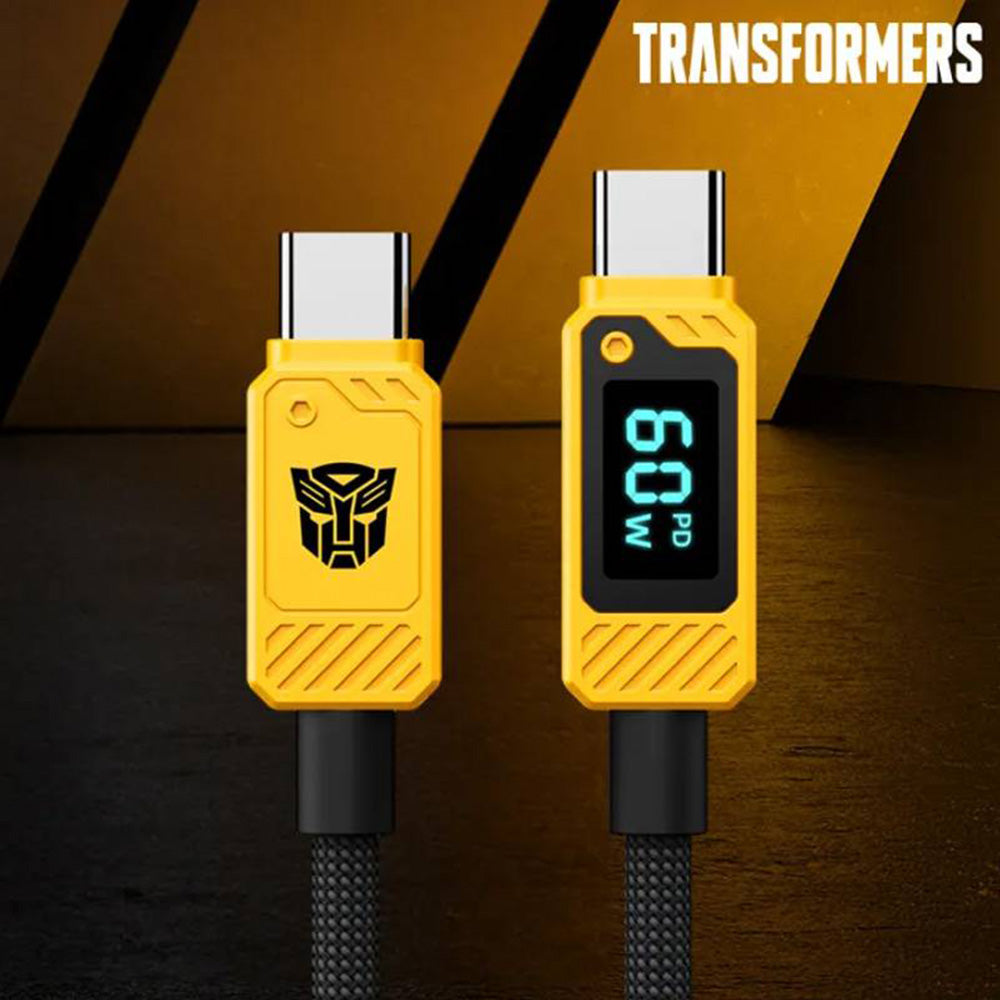 Transformers TF-A18 Type-C to Type-C PD Fast Charging Data Cable (60W / 100W, 1M, Digital Display)