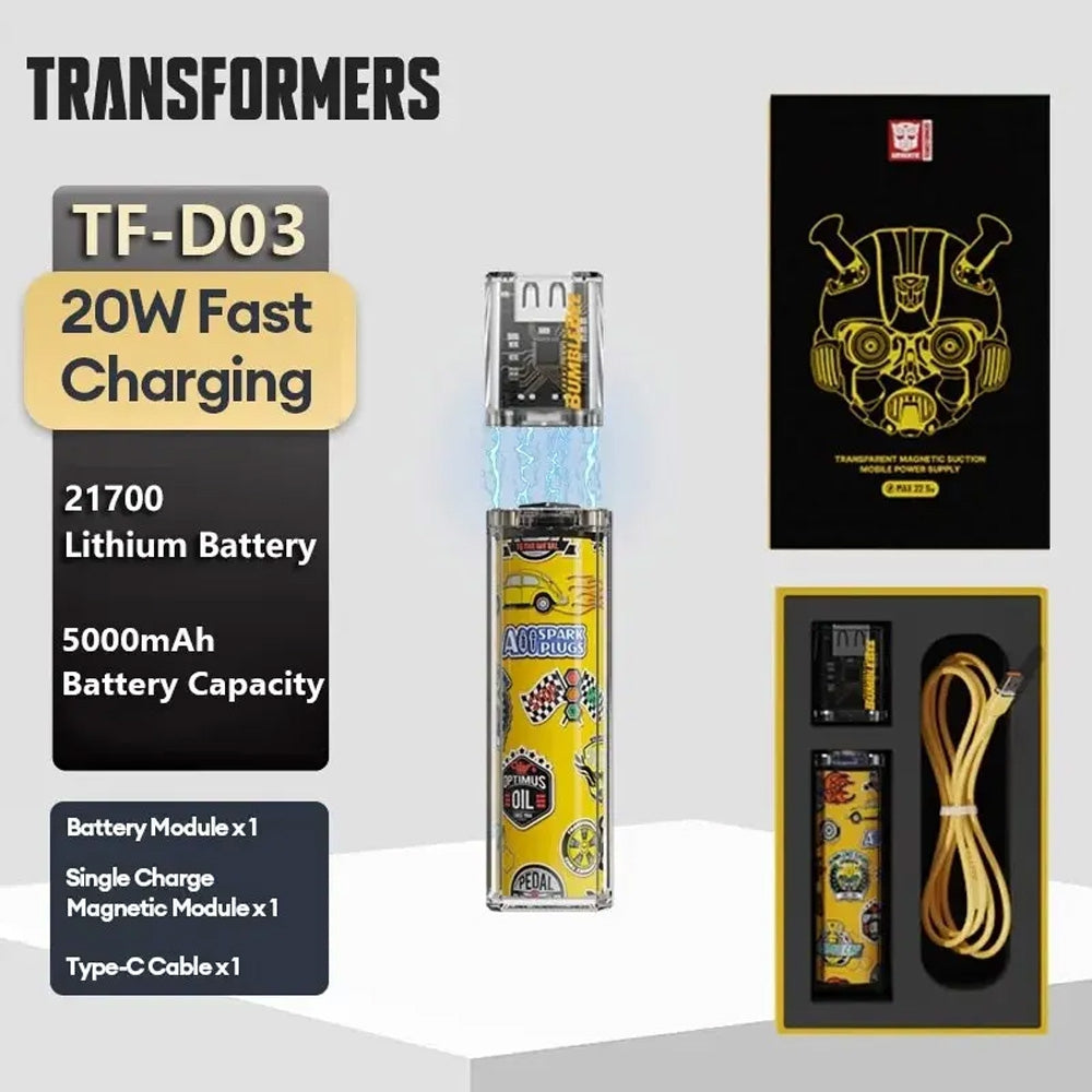 Transformers Wireless Charging Power Bank with Removable Battery