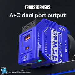 Transformers 35W PD Fast Gan Charger TF-K21 GaN USB A + Type C Dual Port Fast Charging 90 ° Foldable Charger Plug Adapter With LED
