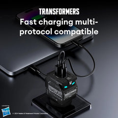 Transformers 35W PD Fast Gan Charger TF-K21 GaN USB A + Type C Dual Port Fast Charging 90 ° Foldable Charger Plug Adapter With LED