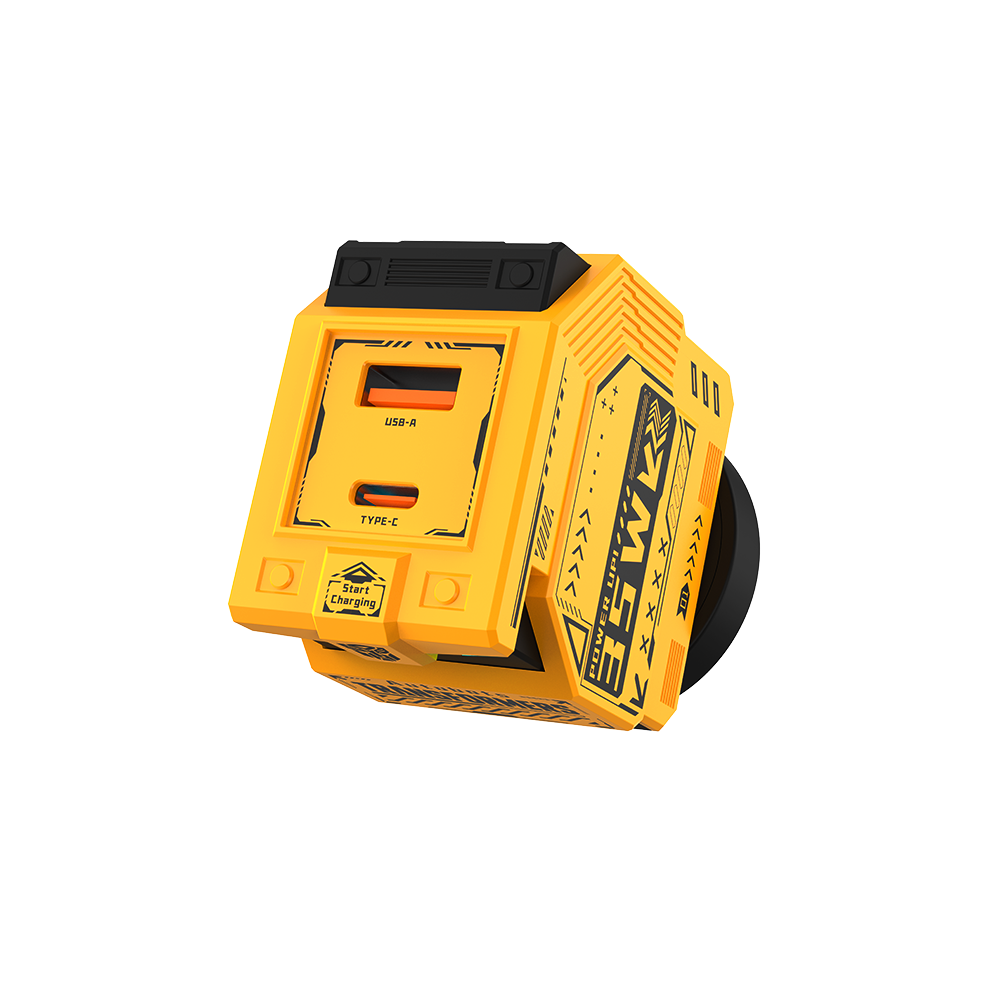 Transformers 35W PD Fast Gan Charger TF-K21 GaN USB A + Type C Dual Port Fast Charging 90 ° Foldable Charger Plug Adapter With LED