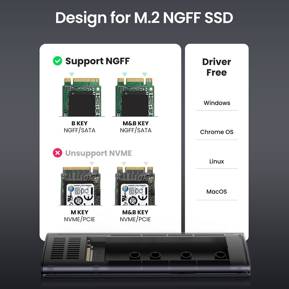 UGREEN Type-C to M.2 NGFF 5G Enclosure A TO C Cable 50cm