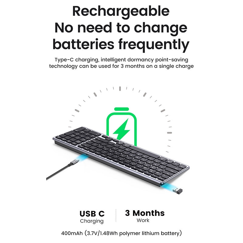 UGREEN Ultra Slim Wireless Bluetooth Keyboard