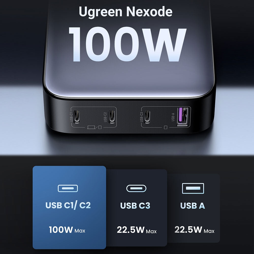 UGREEN Nexode 4-Port 65/100W Charger (Silver)