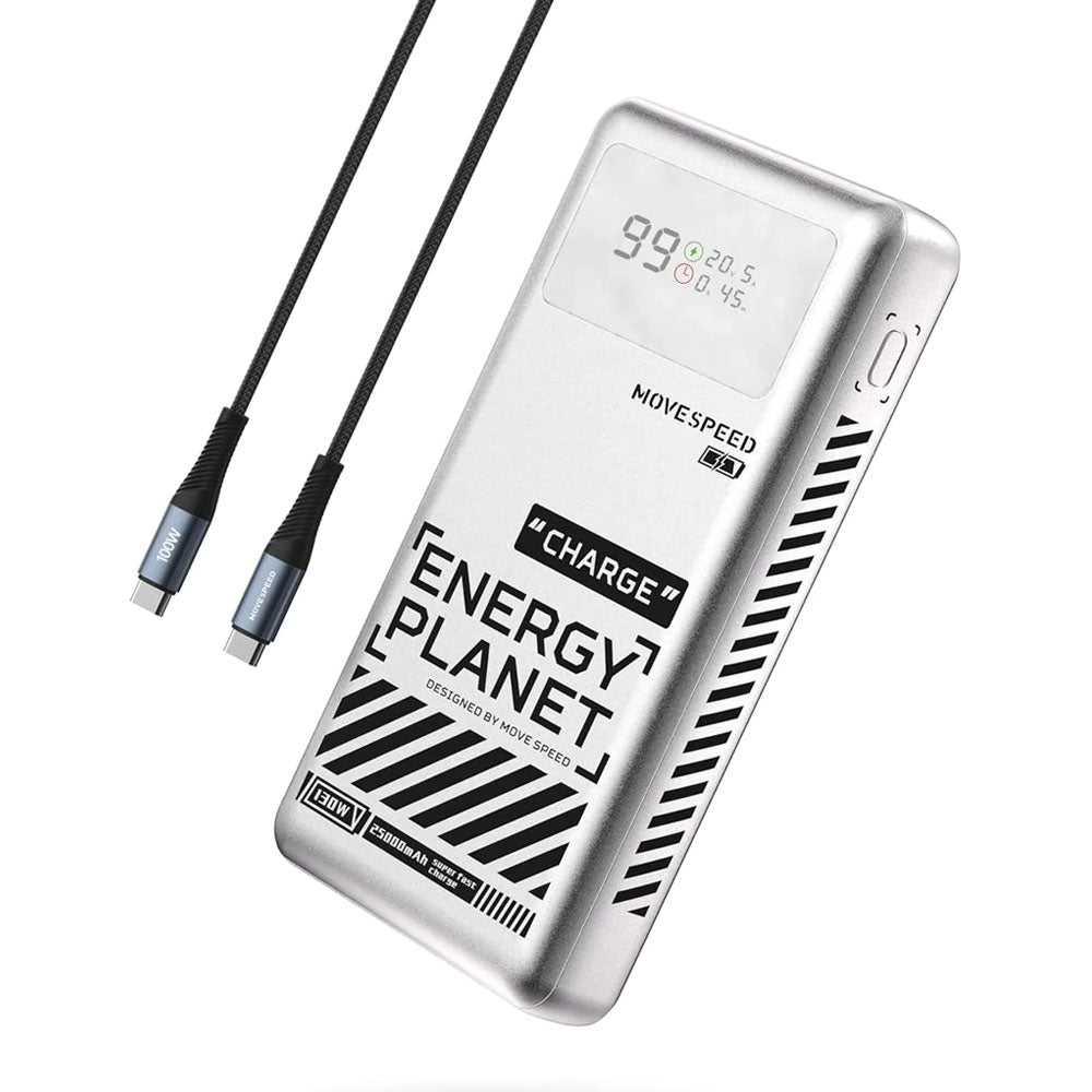 MOVESPEED Energy Planet 25K 3-Port Laptop Power Bank (Silver)