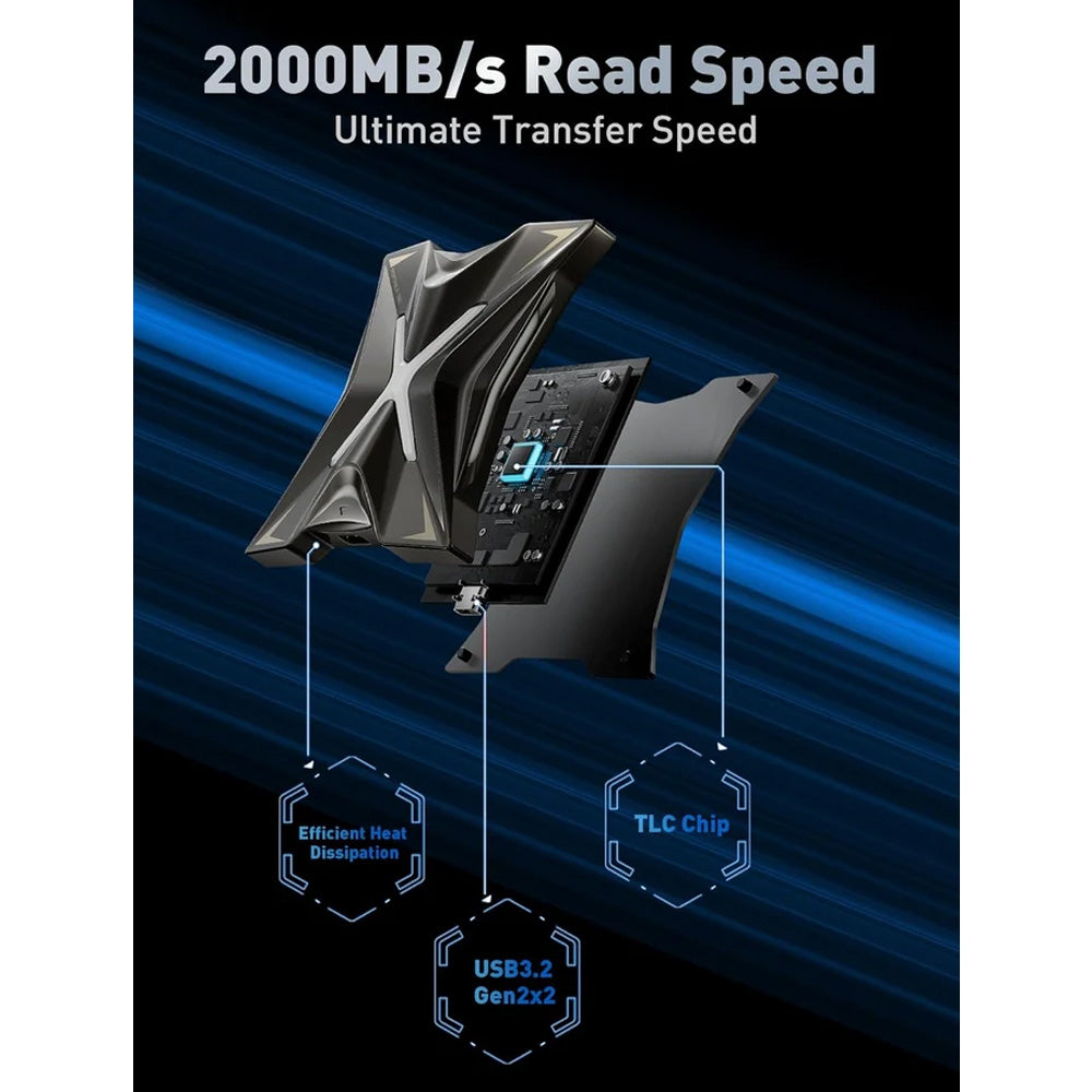 MOVESPEED RX20 2060MB/s Read with RGB Streamer Light Portable SSD