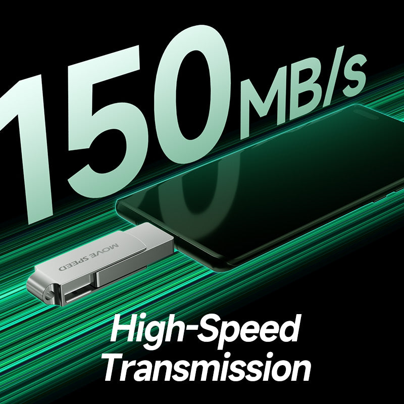 MOVE SPEED 32-128GB YSULDP 2 in 1 USB Type-C Flash Drive