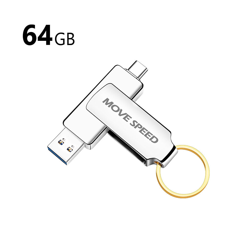 MOVE SPEED 32-128GB YSULDP 2 in 1 USB Type-C Flash Drive