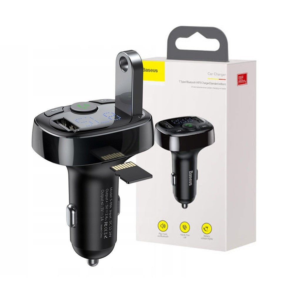 Baseus T Shaped S-09A Car Bluetooth MP3 Player Black