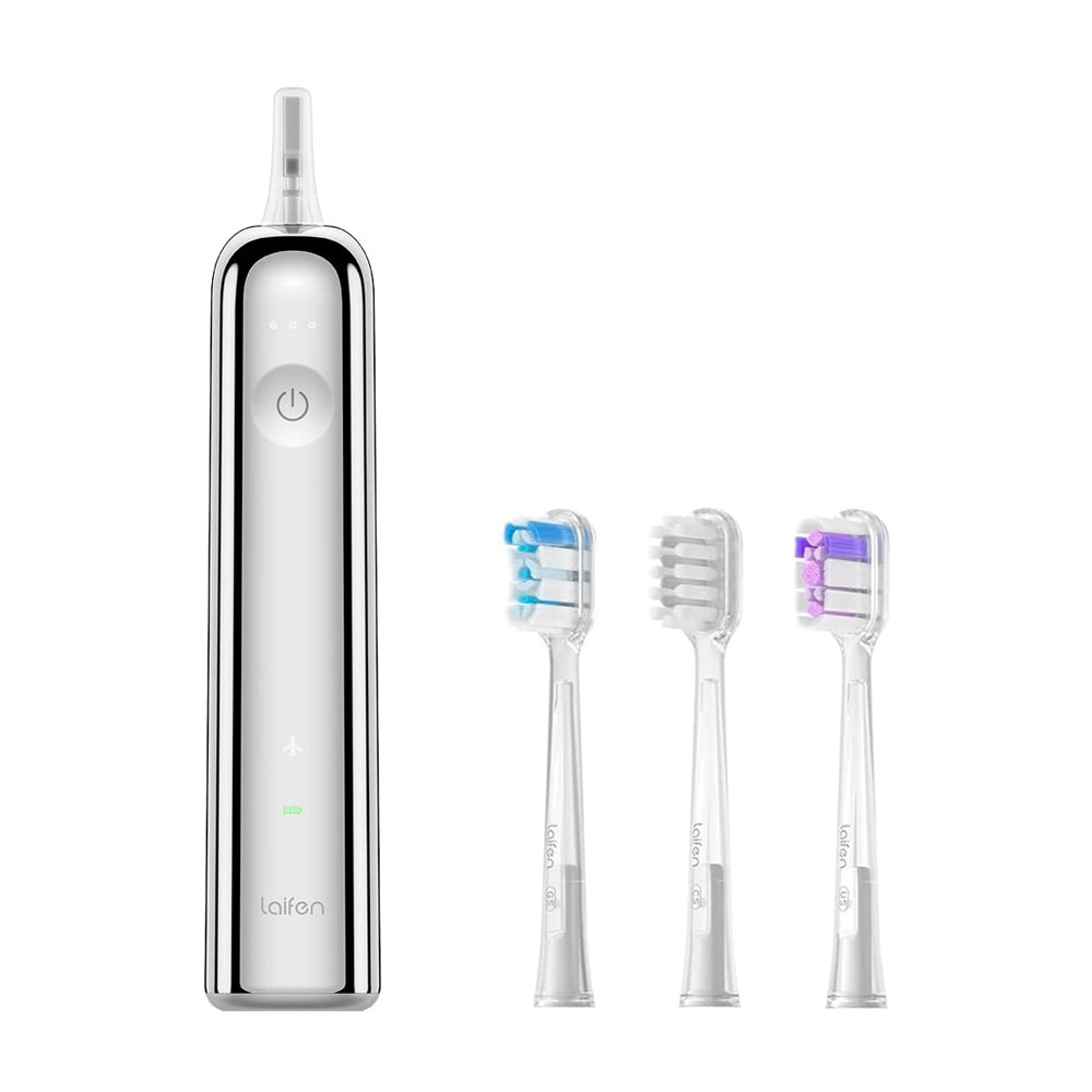 Laifen Wave Toothbrush-Stainless Steel (3 Brush heads)