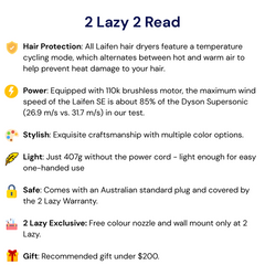 Laifen SE High Speed Hair Dryer + Free Nozzle & Wall Mount