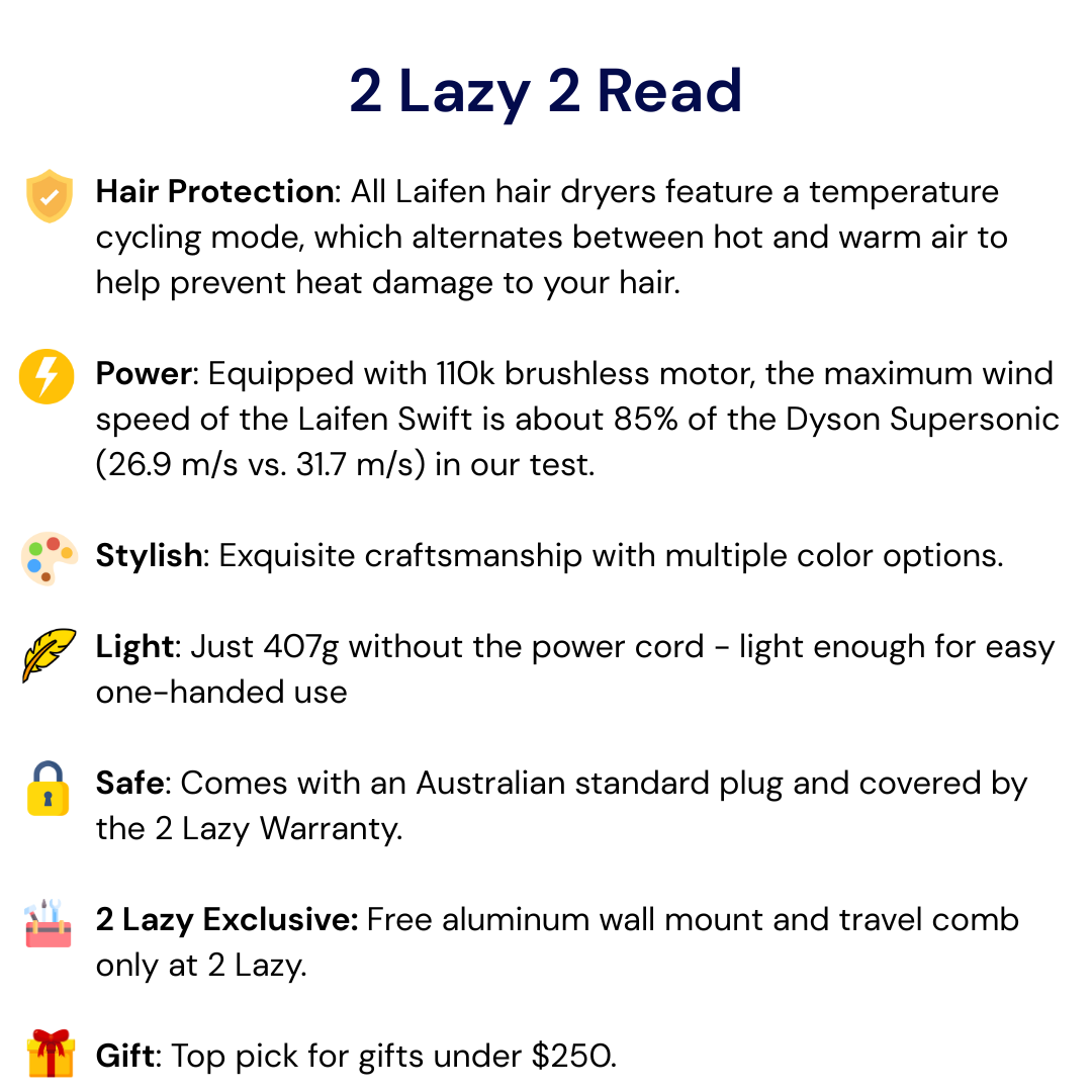 Laifen Swift Special High Speed Hair Dryer Bundle