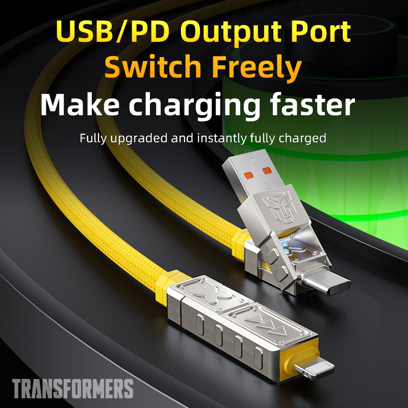 Transformers TF-A12 4-in-1 240W Fast Charging Cable with RGB Light