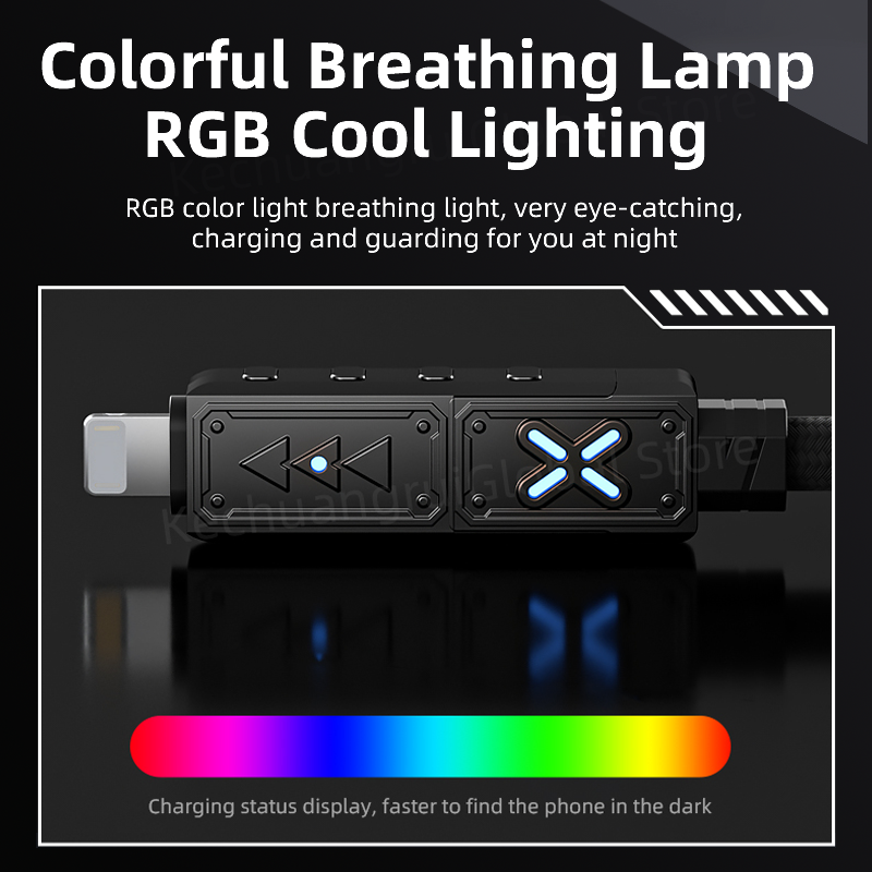 Transformers TF-A12 4-in-1 240W Fast Charging Cable with RGB Light